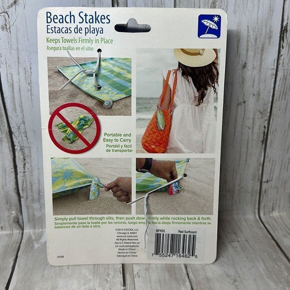 O2Cool Beach Stakes Red White and Blue Surfboard Easy to Carry - Picture 3 of 3